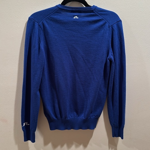 J Lindeberg Small Electric Blue Merino Wool V neck St - Picture 6 of 6